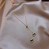 Hot Sale Classic Green white Crystal Geometric Necklace Pendant Chokers Necklace For Women Statement Jewelry ► Photo 3/6