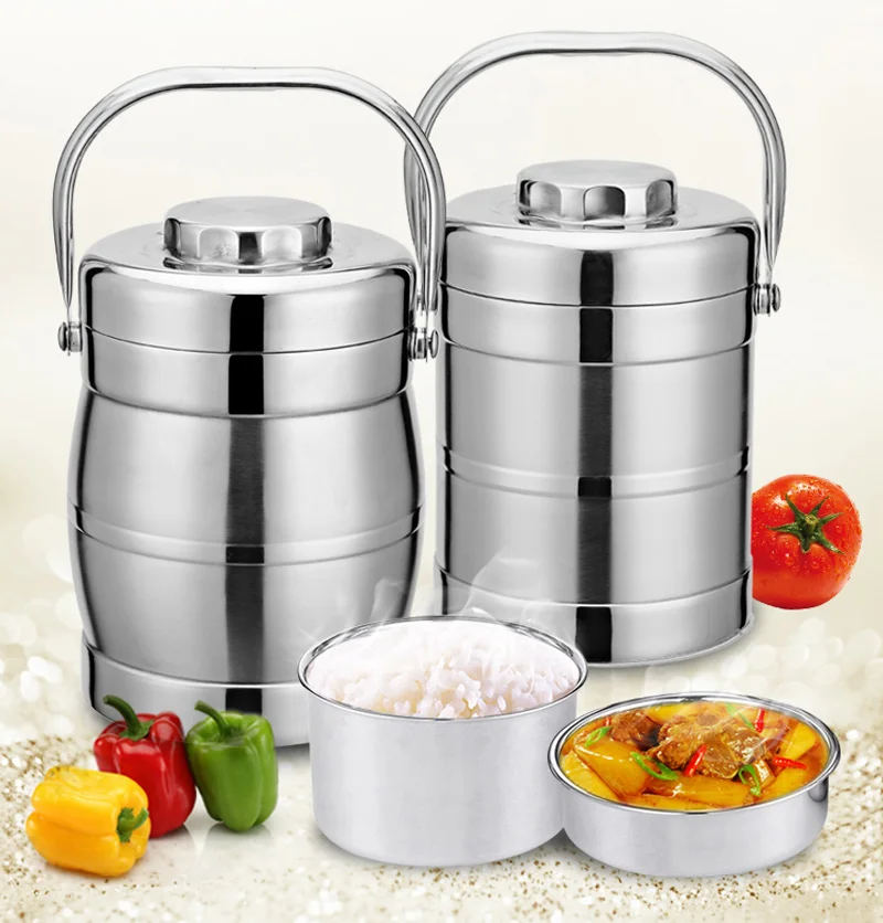 3 Layers Insulation Stainless Steel Lunch Box For Adults Kids Food Storage Container Thermal Bento Boxs Fine China Dinner Sets 7