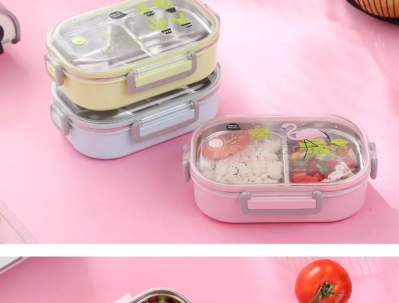 Ланч-бокс из нержавеющей стали с отсеком Ланч-бокс Bento коробки для детей, контейнер для еды, портативная японская посуда
