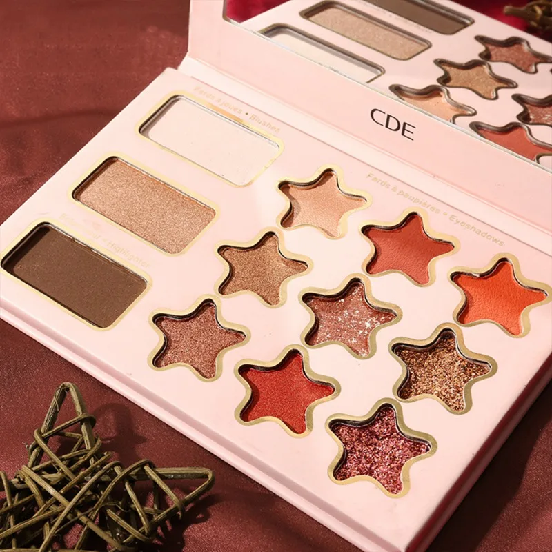 

12-color Glitter Matte Eyeshadow Palette Waterproof Smudge-proof Easy To Color Shimmer Matte Eye Shadow Non-caking*