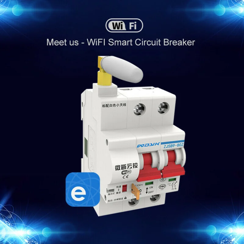 

High Quality WiFi Smart Circuit Breaker App Remote Control Automatic Switch Overload Circuit Protection VE