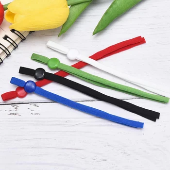 

10 Pcs Mask Sewing Elastic Band Cord With Adjustable Buckle Stretchy Mask Earloop Lanyard Earmuff Rope DIY Making Supplies