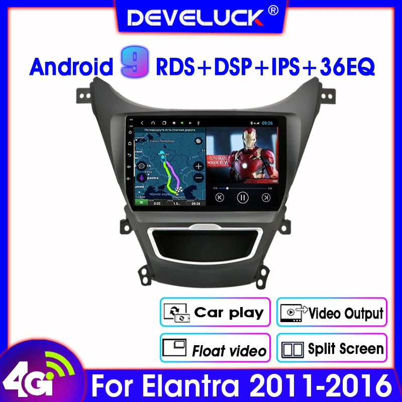 

Android 9.0 Car Radio For 2011-2016 Hyundai Elantra Avante i35 Multimedia Player GPS Navigation 4G Split Screen Floating Window