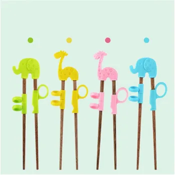 

Cute Children Chopsticks For Kids Baby Wooden Cartoon Learning Reusable Straw Training Chopsticks Home Baby Products