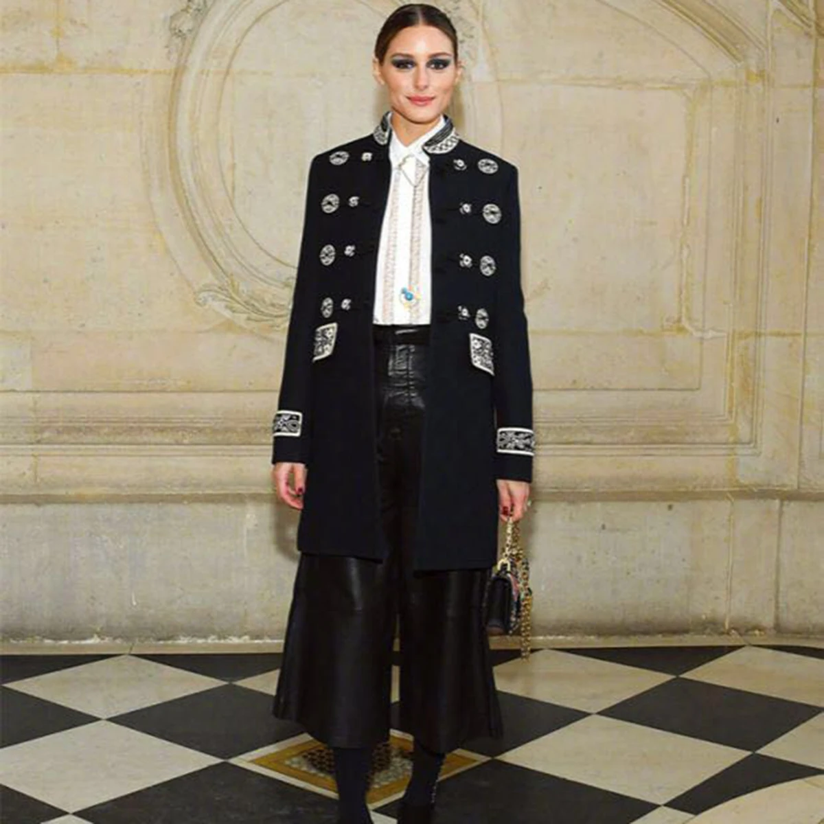 

Winter Autumn Navy Style Trench Solid Embroidery Stand Neck Long Sleeve Vintage Streetwear Trench 2019 Women Trench Coats