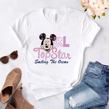 

Sweet Tee Mujer Disney Mickey Mouse Women T Shirts Summer Tops Ladies 2022 Harajuku Animal Round Neck Short Sleeve Gift For Girl