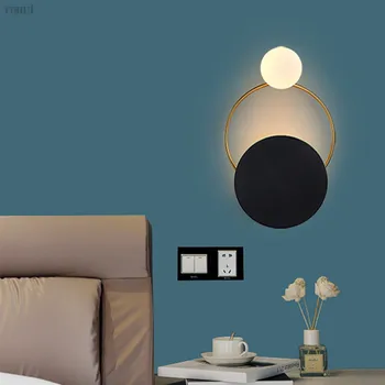 

Postmodern creative hardware living room wall light art bedside bedroom designer model room wall lamp