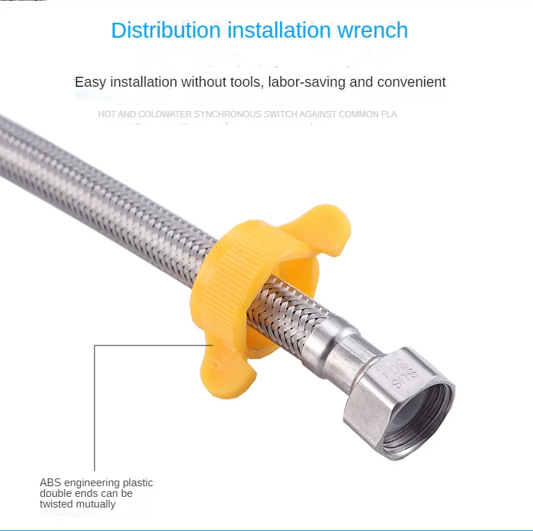 304 stainless steel braided hose Hutch Basin Toilet Water Heater Hose Double-headed Screw Stainless Steel Hot and cold water in