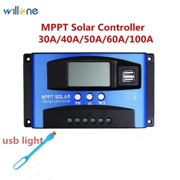 

Charge controller 12V 24V 30A 40 A 50A 60A 100A MPPT Solar Charge Controller Solar Panel Battery Regulator Dual USB LCD Display