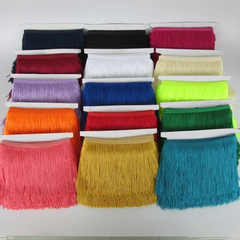 

Beatiful 1Yards Length 10cm Wide Lace Fringe Trim Tassel Fringe Trimming For DIY Latin Dress Stage Clothes Accessories Lace