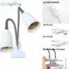EU US Plug 360 Degrees Flexible Desk Lamp Holder E27 Base Light Socket Gooseneck Clip-On Cable With On Off Switch for Home Plant 4