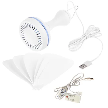 

Silent 6 Leaves USB Powered Ceiling Canopy Fan with Remote Control Timing 4 Speed Hanging Fan for Camping Bed Tent Dropship