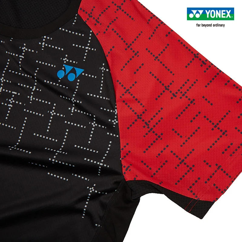Новинка YONEX одежда для бадминтона для мужчин и женщин, футболка с короткими рукавами, спортивные майки 110529BCR