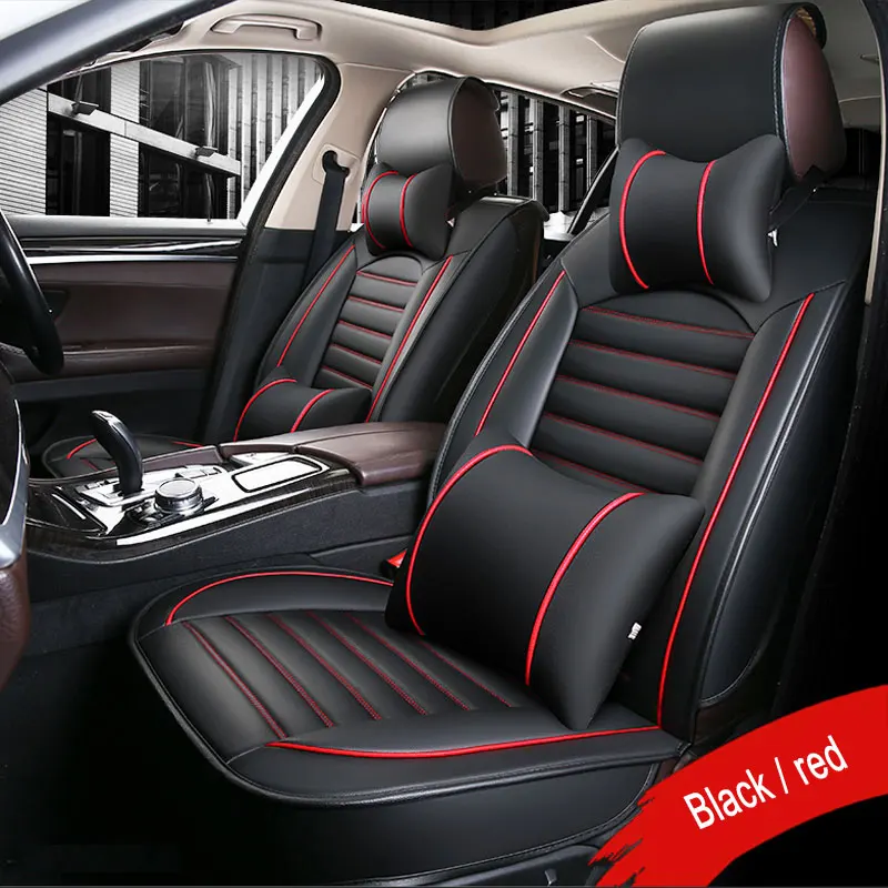 Bwen zdc0513a Car Seat Covers Leather Custom Full Set Seat Covers for Honda CRV 2017 2018,Black 