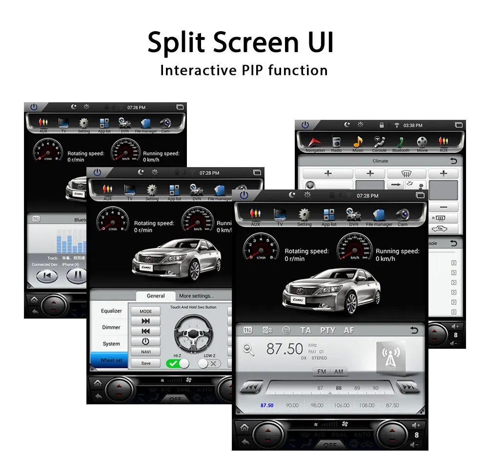 Cheap Krando Android 8.1 12.1" Tesla style Vertical screen car multimedia system GPS for Toyota Camry 2013-2016 gps navigation player 4