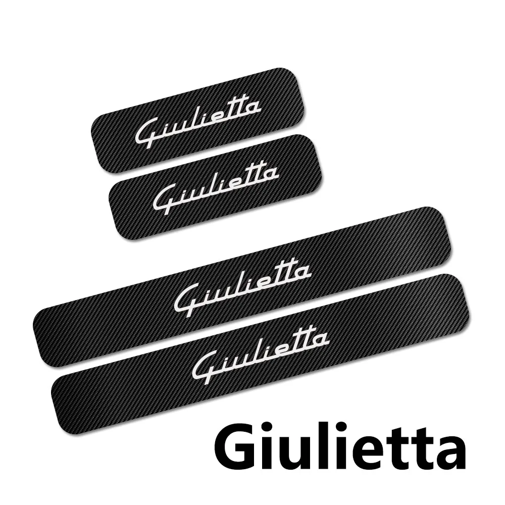 4 шт. наклейки на пороги автомобиля для Alfa Romeo Giulia Giulietta 159 156 MITO Stelvio 147 Sportiva аксессуары для тюнинга автомобиля - Название цвета: Giulietta