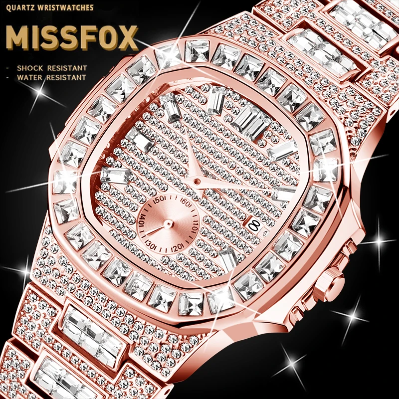 Мужские часы 2020 MISSFOX роскошные мужские наручные из розового золота с