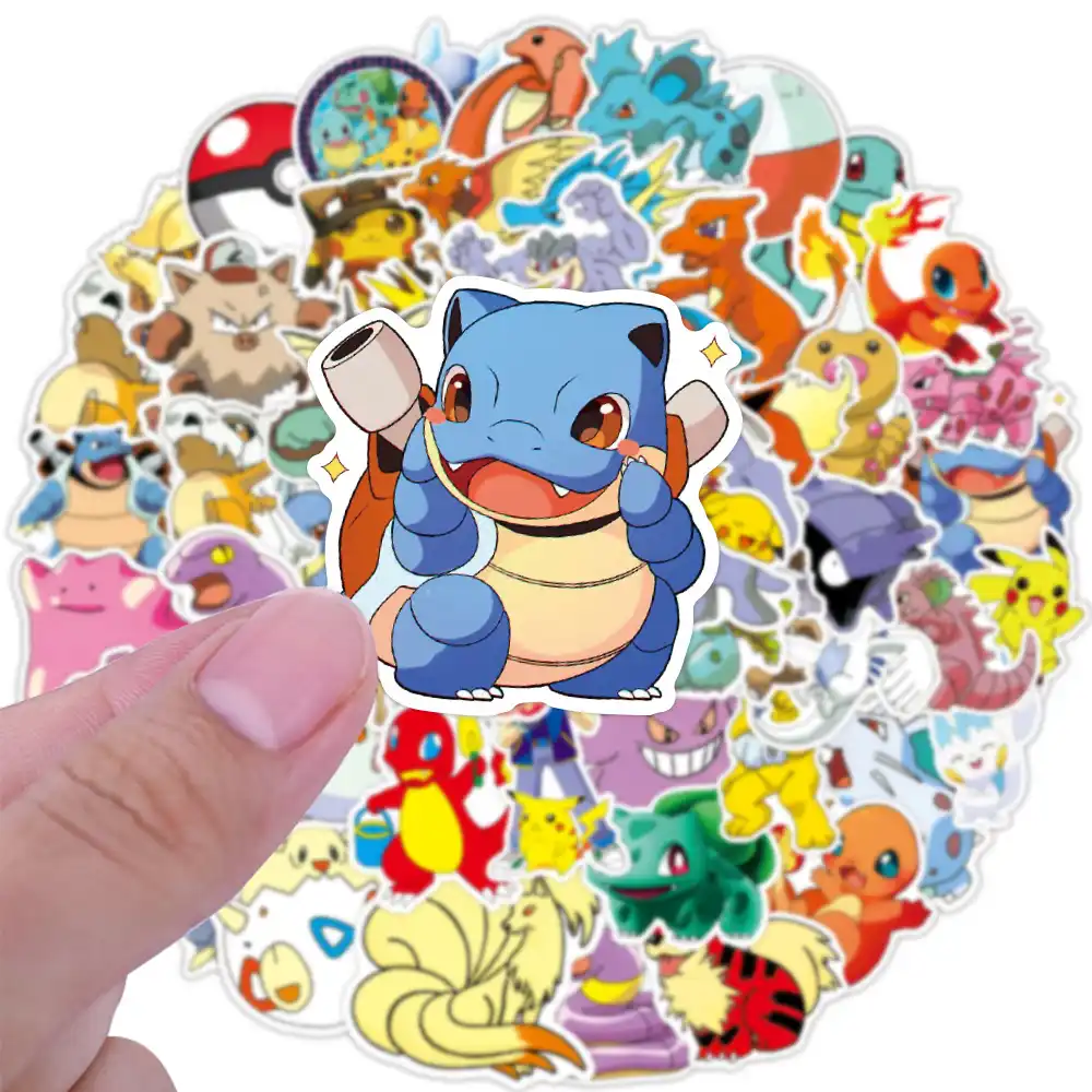 50 100個ポケモン漫画のステッカー防水スーツケースノートブックスケートボードpvcステッカー冷蔵庫naklejki Stickers Aliexpress
