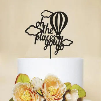 

New The Place You Will Go Cake Toppers Unique Kids Happy Birthday Baby Shower Decoration Cake Accessory Party Gifts Supplies
