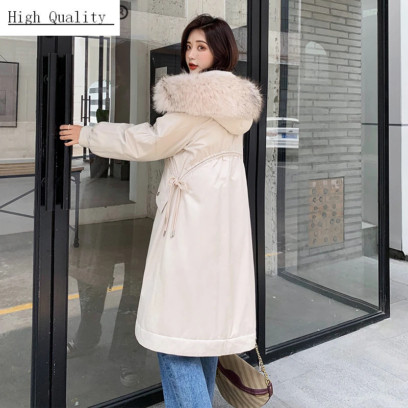

Down Parka Women Duck Down Jackets Female Winter Coat 2020 New Long Hoody Natural Raccoon Fur Overcoat Plus Size 19R02135