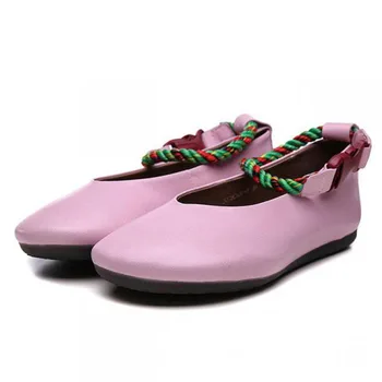 

YourSeason Women Buckle Strap Flats Women Shoes Spring Summer 2020 Round Toe Shallow Casual Soft Genuine Leather Ladies Shoes