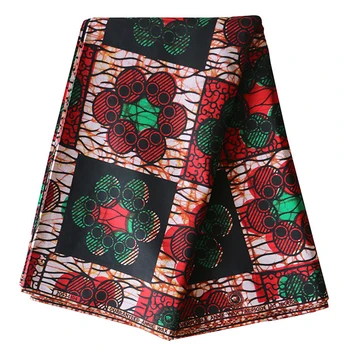 

2019 Latest Arrivals Guarantee 100% Cotton African Nigeria Veritable Ankara Real Wax Green And Red Print Fabric 6Yards\lot