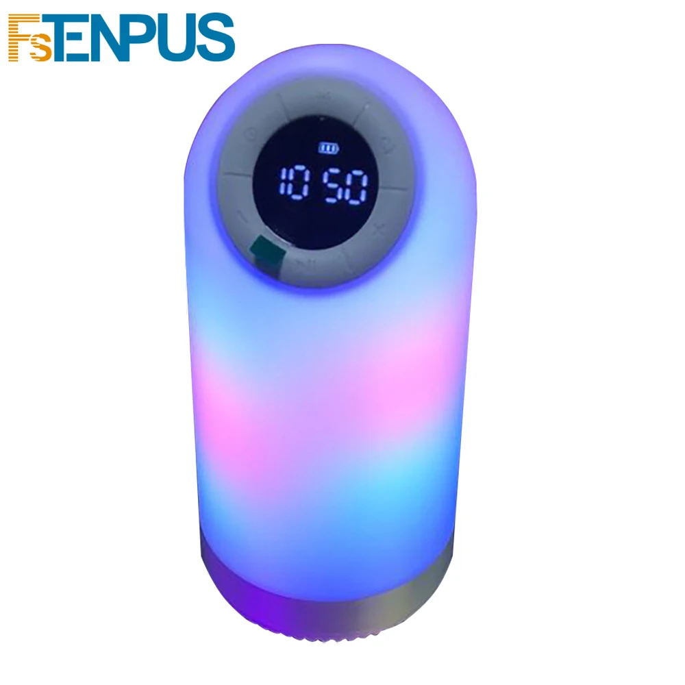 Светодиодные Красочные умный ночной Светильник Будильник Bluetooth Динамик