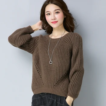 

2020 sweater, women's loose wool, thick wool, autumn and winter, thickening knitwear, short and long sleeves.