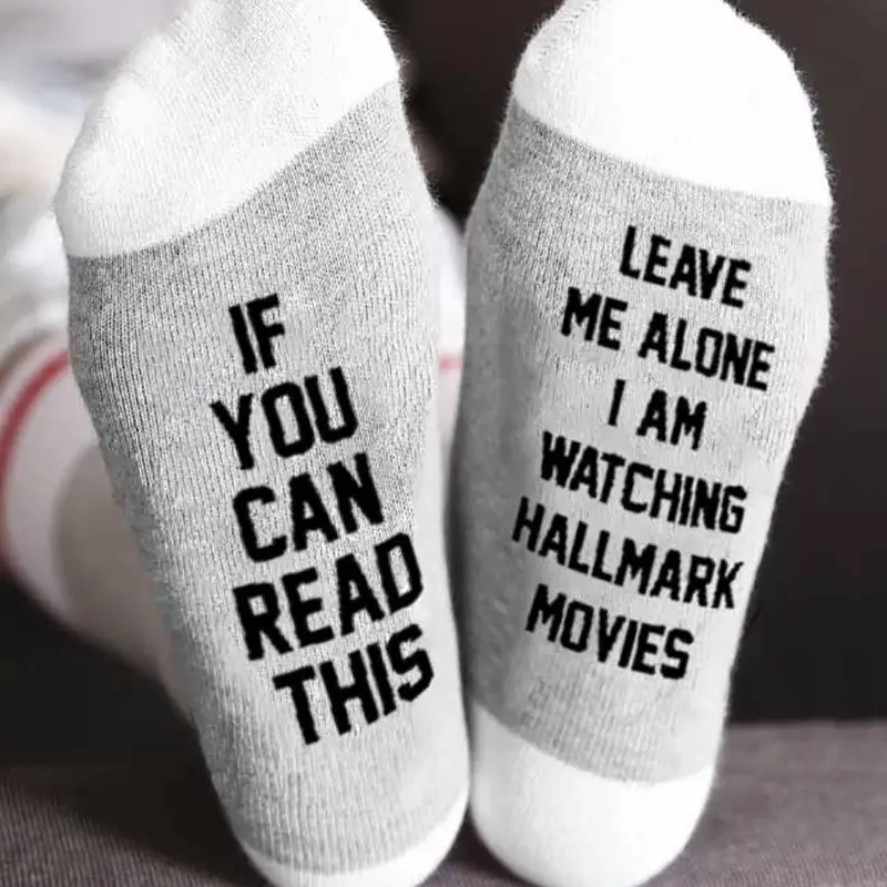 Женские носки с буквенным принтом; если вы можете прочесть эти носки; новые модные повседневные женские теплые носки; сезон осень-зима