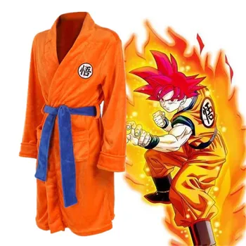 

Hot New Anime Dragonball Cosplay Costumes Bathrobe Dragon Ball Son Goku Kakarotto Pajamas Nighty Yellow Coral Fleece High Gualit