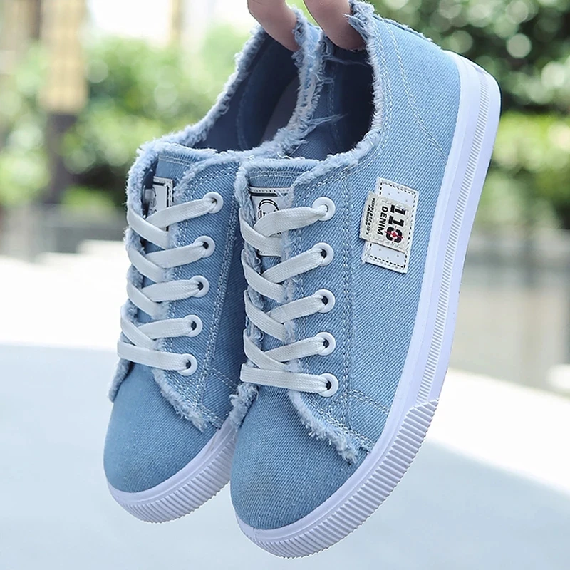 Canvas Shoes Footwear Vulcanized-Shoes Zipper-Basket Spring Sneakers Denim Ladies Trainers
