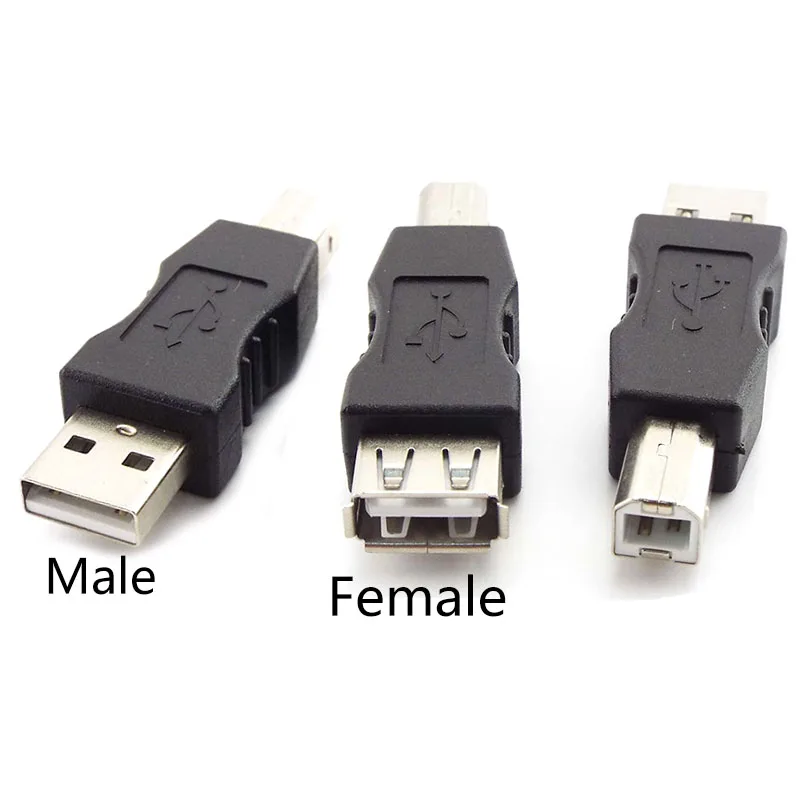 

2pcs USB 2.0 Type A Female to Type B Male USB Printer Scanner Adapter Data Sync Coupler Converter Connector High Speed