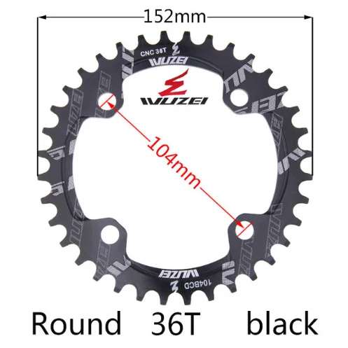 Einzigen geschwindigkeit система Breite kettenblatt 104 BCD RUNDE 32t 34t 36t 38t MTB 11 s 10 s 9 s 1*11 Kurbel Kettenblatt кольцо - Цвет: Round 36T black