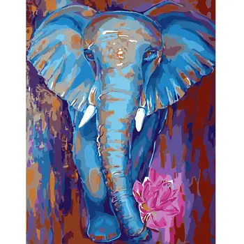 

Painting By Numbers DIY Dropshipping 40x50 cloud elephant Cigarettes Animal Canvas Wedding Decoration Art picture Gift