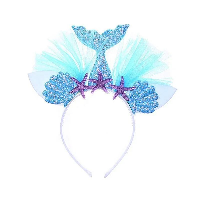 Vestido Sereia Infantil Sirenita Ариэль платье с повязкой на голову Русалочка блесток рыбья чешуя сценический костюм косплей-пачка на Хэллоуин платье
