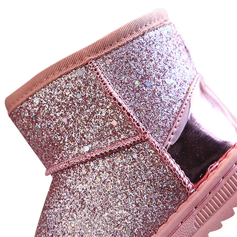 Thickening Warm Non-slip Kids Boots Toddle Girls Thickening Snow Boots Children Non-slip Sequined Cloth Princess Boots