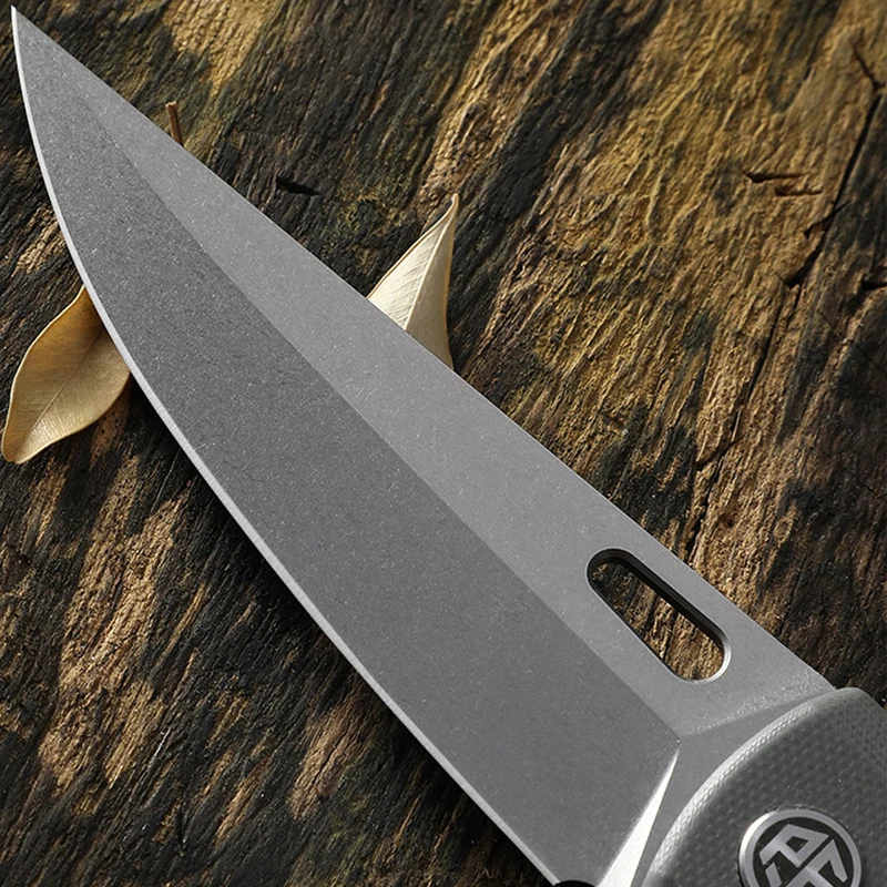 Camping Tactical Knife Original Petrified Fish 828 D2 Stone Wash Blade G10 Handle Outdoor Hunting Survical Bearing Folding Knife