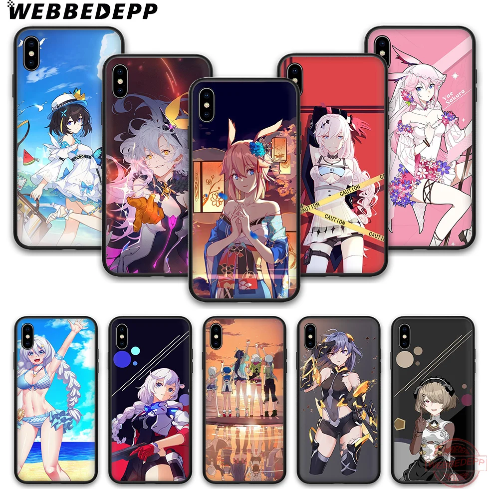 WEBBEDEPP Honkai impact 3 мягкий силиконовый чехол для телефона из ТПУ iPhone 5 6 7 8 Plus X XS XR Max 11proMax