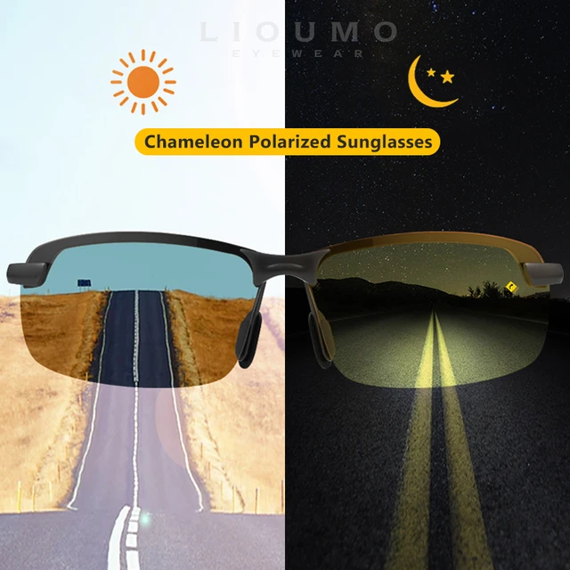 Intelligent Polarized Photochromic Sunglasses Day Night Vision Goggles Driver  Eyeglasses Men Women Yellow Lens Driving Glasses