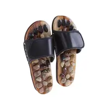 От боли в ногах акупунктурные массажные тапочки для стоп булыжник; Роликовый Массажер иглоукалывание и прогревание шлёпанцы для женщин