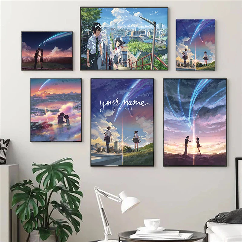 

Manga Film Canvas Painting Anime Movie Prints Your Name Posters and Prints Wall Art Pictures for Living Room Home Decor Cuadros