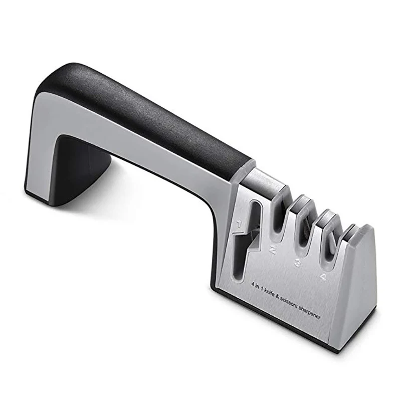 

Multifunctional 4-in-1 fast knife sharpener household scissors open blade large double-sided sharpening Stainless Steel Blades