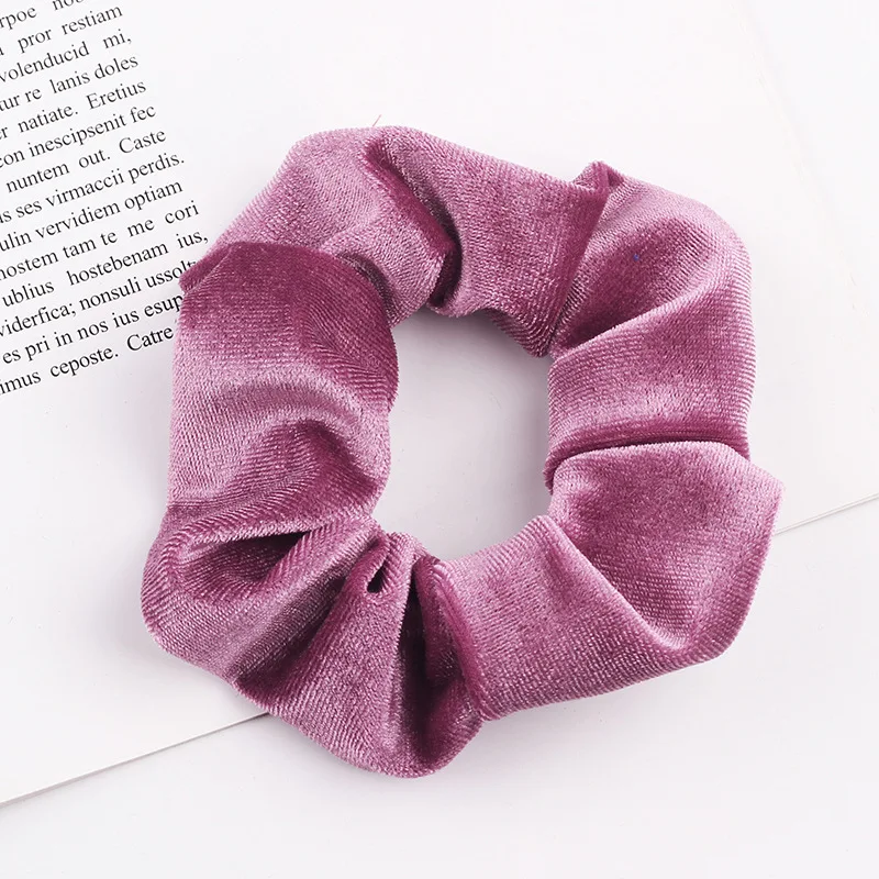 New 37Colors Korea Velvet Scrunchie Elastic Hair Bands Solid Color Fashion Headband Ponytail Holder Hair Ties Hair Accessoires wide headbands for short hair Hair Accessories