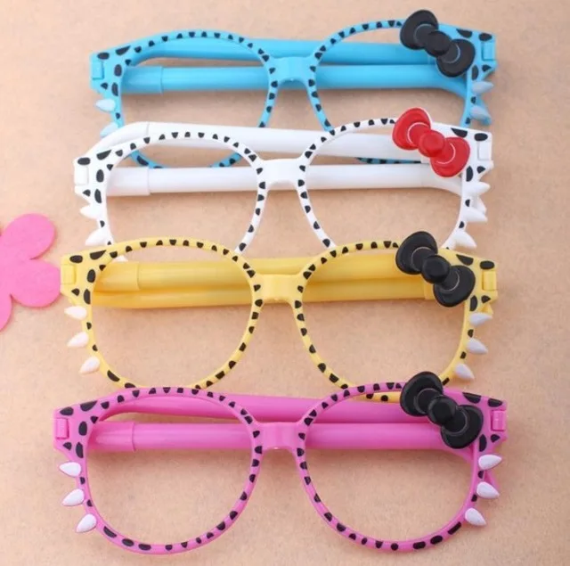 Free shippingCreative gift stationery Korean cartoon glasses pen student pen advertising pen printed LOGO pen