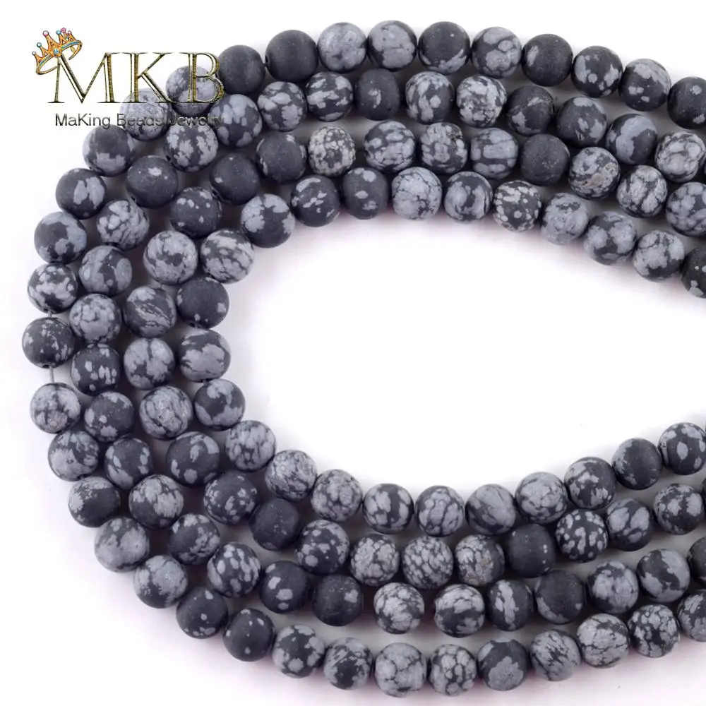Natural Stone Dull Polish Matter Black White Round Beads Spacer Loose For Jewelry Making 4mm-12mm Diy Bracelet 15&quot | Украшения и