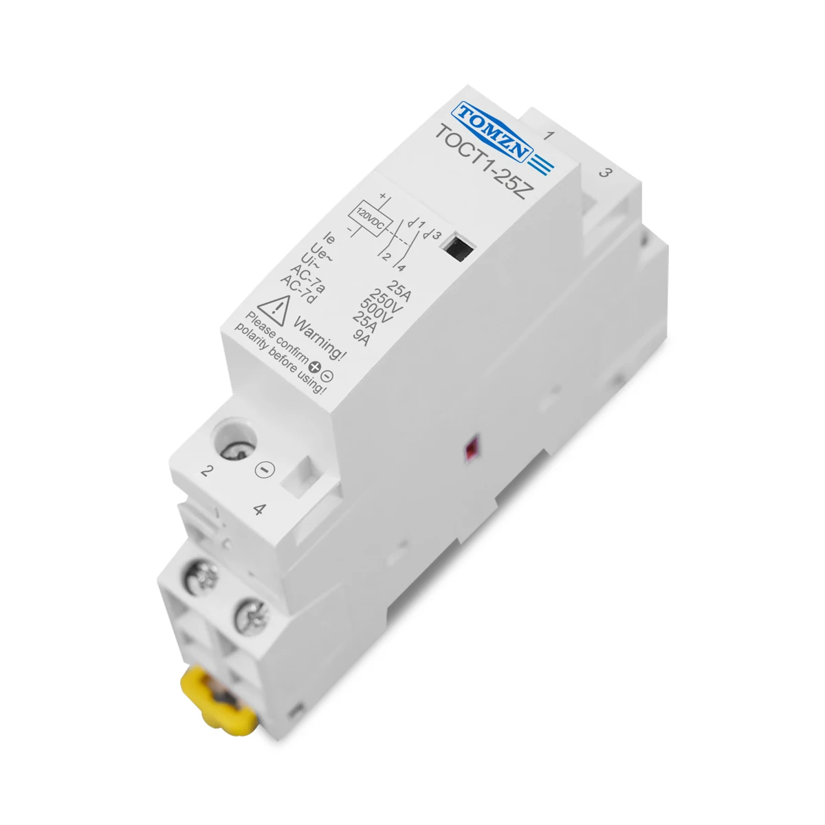 Фото TOCT1 2P 25A DC 12V 24V Катушка 220 V/230 V 50/60HZ din-рейка бытовой ac модульный контактор 2NO №3
