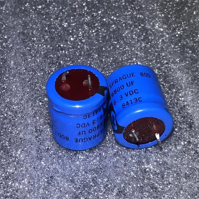 

2pcs United States SPRAGUE Sibi older red head 80D 6800UF 6.3V filament audio filter capacitor free shipping