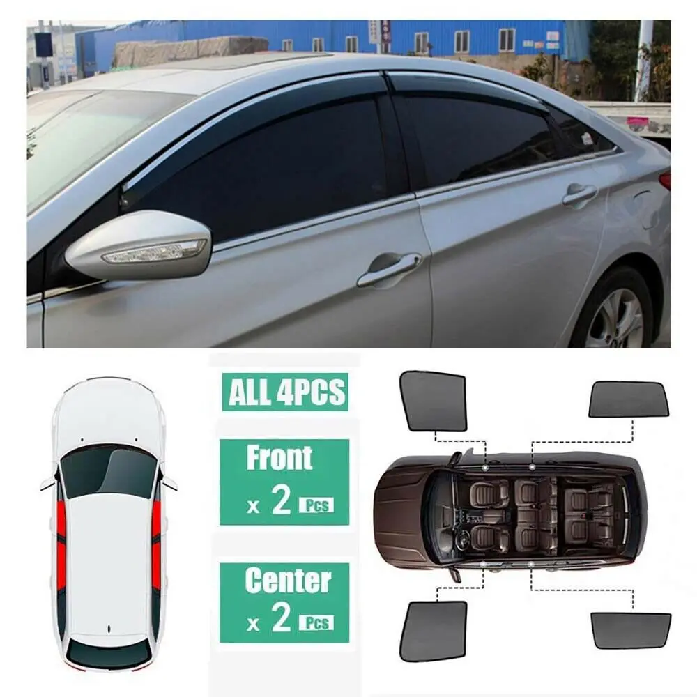 

For Hyundai Sonata 4Pcs Windows Sunshade Ray Protector Mesh Block Privacy Visor