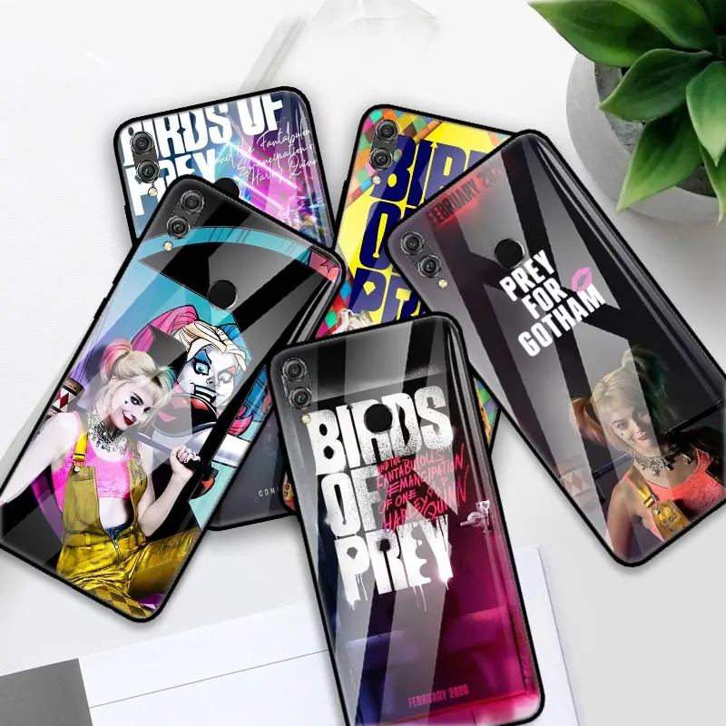 Birds of Prey Harley Quinn 2020 Glass Case For Huawei Y9 Y7 Y6 2019 Honor 20 9X Pro 8X 10 Lite V30 Tempered Cubrir Phone Coque
