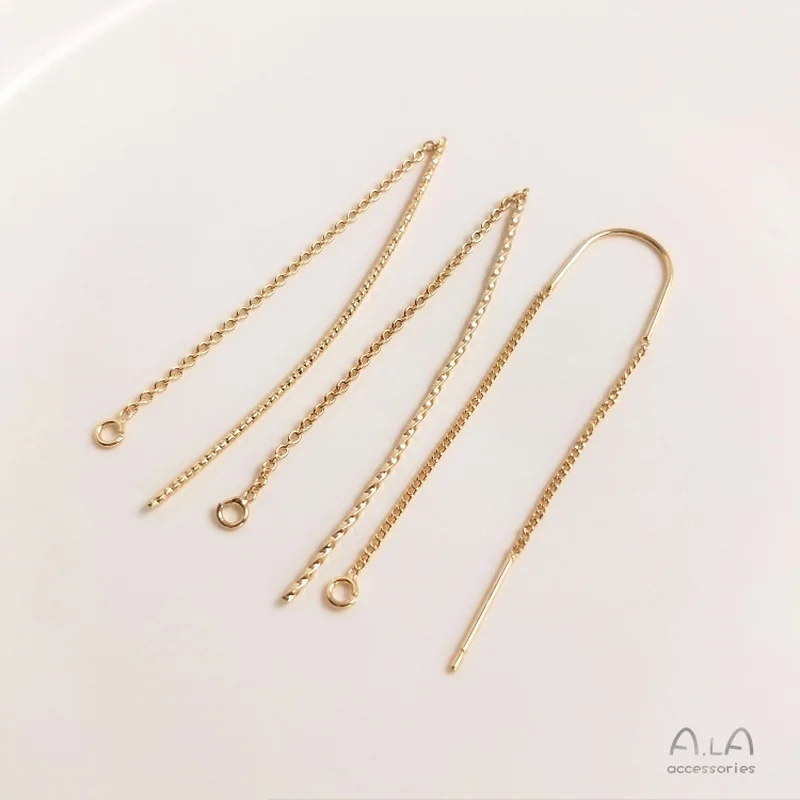 Никогда не Fade14K из чистого золота модные u образные серьги вокруг уха цветок линия